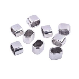KONMAY 30 cuentas espaciadoras deslizantes de 10,3 x 7,0 mm para hacer joyas, plata envejecida