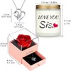 Lavender Aroma Scented Candle with Heart Necklace & Rose Box,