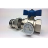 1'' UNDERFLOOR Heating Manifold Ball Valve with Thermometer RED Blue