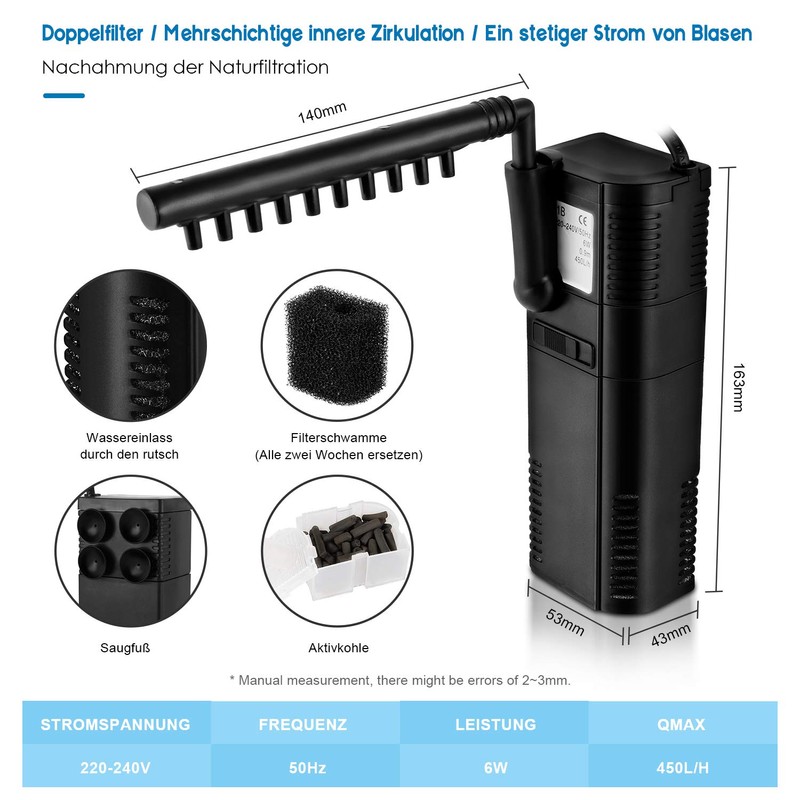 Forever Speed Aquarium Pump Filter Pump Aquarium Internal Filter Aquarium