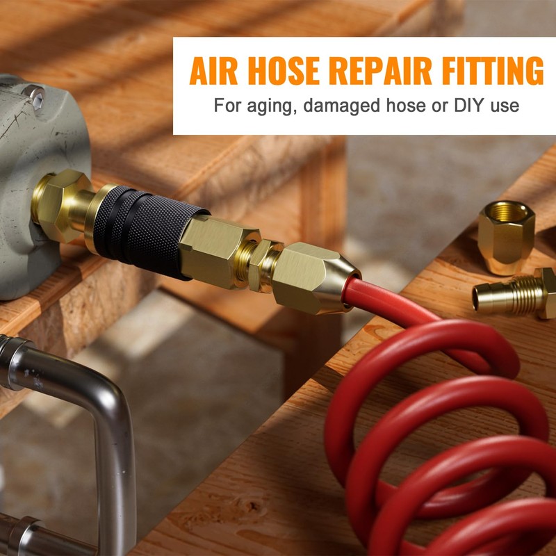 SUNGATOR 6 Pack 1/4'' Brab Air Hose Repair Fittings, 1/4