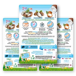 7th Heaven Softening Coconut Foot Mask Multipack (Pack of 3) with Shea Butter to Soften and Repair Dry, Rough and Cracked Feet (3 Pairs of Foot Treatment Socks)