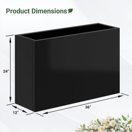 Toriexon Toriexon Heavy Duty Metal Planter Box 36 x 12 x 24, Tall Rectangle Planter Box with Removable Insert Shelves, Large Rectangle Planter Box for Porch, Garden, Patio, Yard