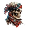 American Flag Skull Decorative decalsl, Patriotic Waterproof Decorative Sticker, Red