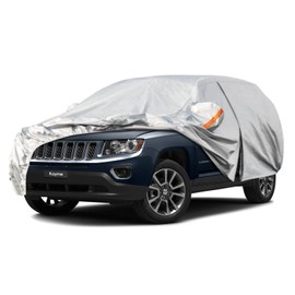 kayme Kayme 6 Layers SUV Car Cover Custom Fit for Jeep Compass2006-2025 Waterproof All Weather for Automobiles, Outdoor Full Cover Rain Sun UV Protection.Silver