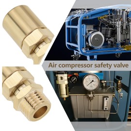 LT Easiyl 2PCS Brass Air Compressor Safety Valve Auto Open and Close Air Compressor Switch 9.5 Bar Pressure Relief 1/4" BSP Male Suitable for Industrial Use
