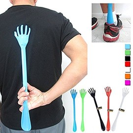 Back Scratcher with Shoe Horn Long Handle Each 19.5" Long Handled Shoe Horn with Hand Shaped Backscratcher is Perfect for Itchy Backs and Putting on Shoes While Standing (Black Color, 3 Pc)