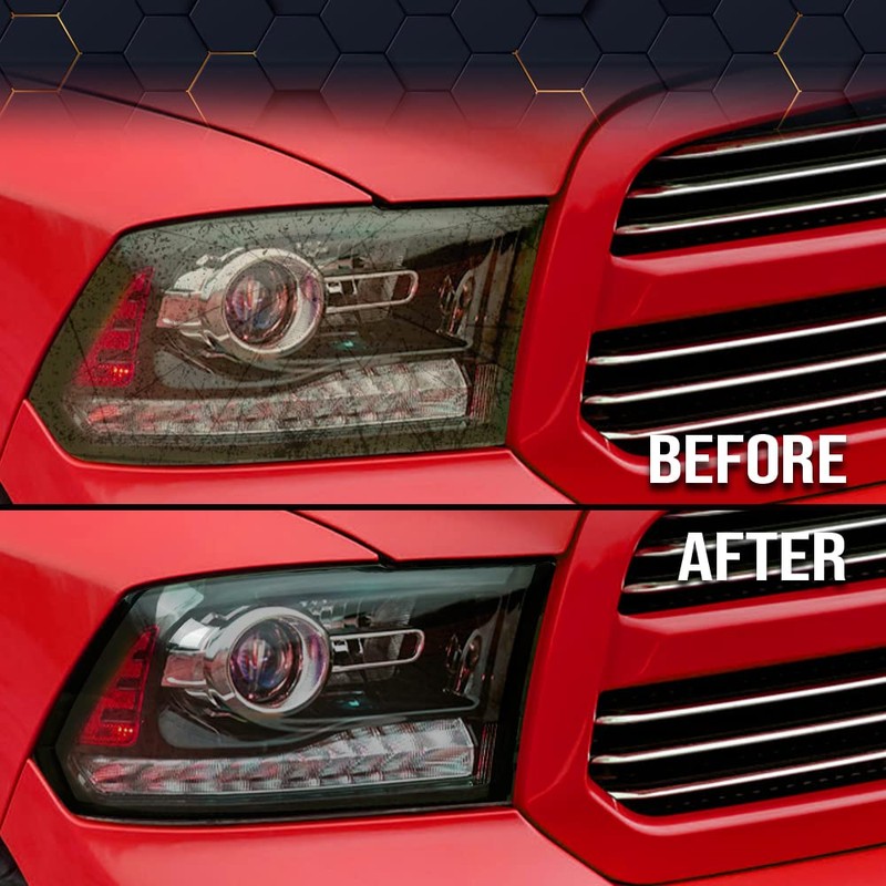 PIT66 LED Headlight Cover Compatible with Dodge Ram 1500 2009-2018/Fit