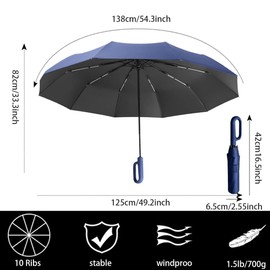 erised's bifrost Extra Large Windproof Travel Folding Compact Golf 54‘’ Umbrella Automatic Open/Close,Lightweight Portable Parasol Outdoor,Sun/Rain,99 UV Protection,Perfect Carabiner Handle Design