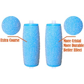 Hsthe Sea Pack of 10 Extra Coarse Mineral Replacement Rollers Scholl Velvet Smooth Pedi Replacement Roller Head Refills for Scholl Velvet Smooth Callus Remover Refill Rolls, Black