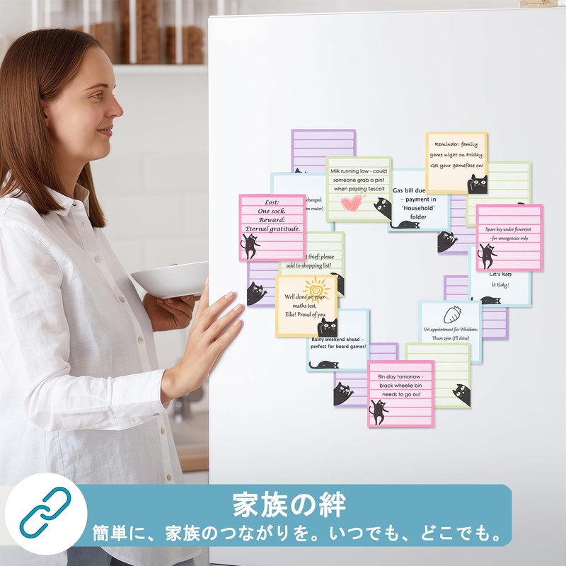 Wonninek Post-it Super Sticky Notes Cat Pattern Cute Cube Notes