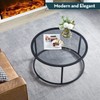 SAYGOER Round Coffee Table Glass Coffee Tables for Small Space