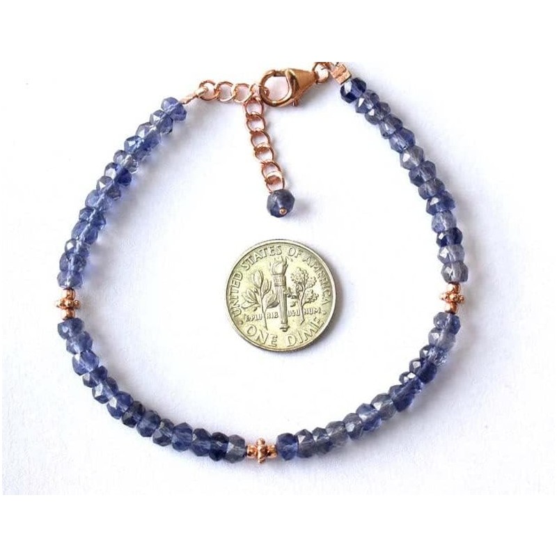 LKBEADS iolite 3.5mm rondelle shape faceted cut gemstone beads 7
