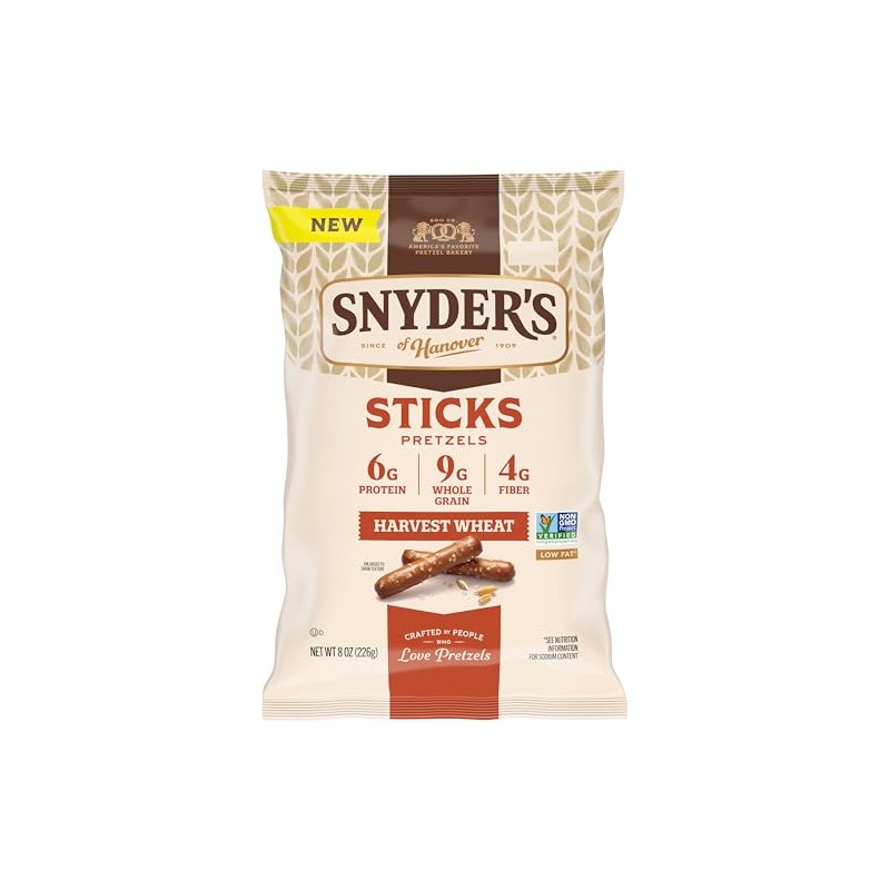 Snyder's of Hanover Harvest Wheat Pretzels Sticks, 8 Oz Bag