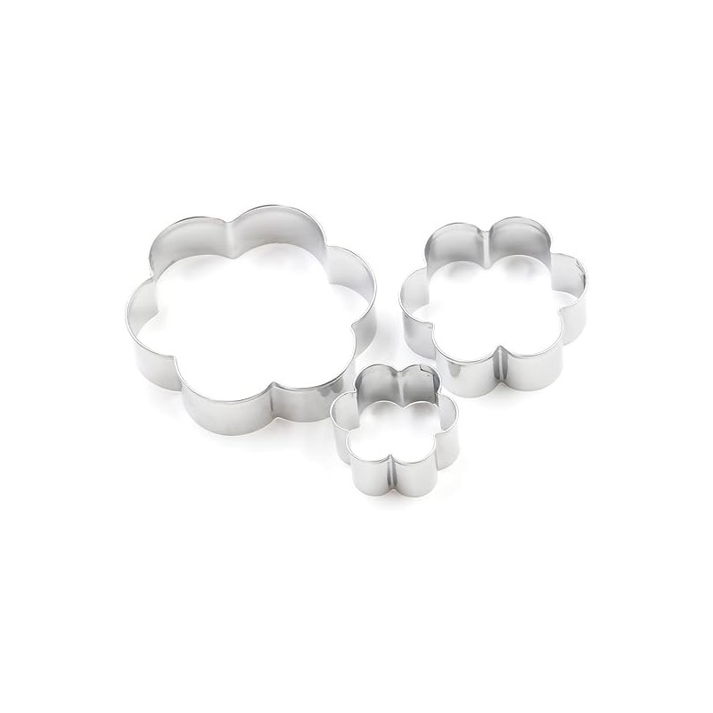 GOOD STUFF Set of 3 Stainless Steel Cookie Cutters Flower