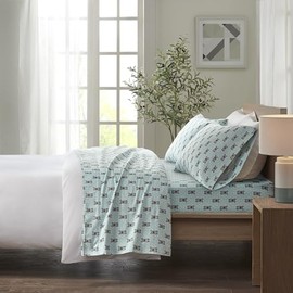 Ergode Luxurious Ultra-Soft Cotton Flannel Sheet Set | Cozy & Snug | Variety of Prints | Machine Washable | Oeko-TEX Certified | Includes Flat Sheet, Fitted Sheet, and Pillowcases