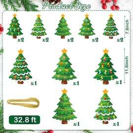 Wonderjune 15 Pcs Large Christmas Outdoor Hanging Decorations Include 5 Pcs 11.8 Inch Plastic Christmas Yard Ornaments 10 Pcs 7.9 Inch Tree Hanging Signs for Outdoor Indoor Xmas Holiday Party Decors