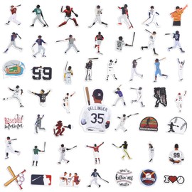 JOFONY 100PCS Baseball Phillies Stickers,Cute Sport Vinyl Waterproof Decals for Boys Water Bottle Laptop Birthday Party Gift Supplies Favors