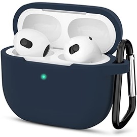 ATUAT Compatible with AirPods 3 Case, Protective Silicone Cover for AirPods 3rd Generation Case 2021, Wireless Charging - Dark Blue
