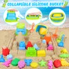 Collapsible Beach Toys Set for Kids Toddlers, Travel Sand Castle