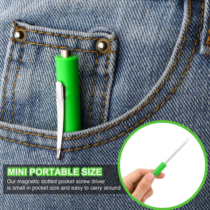 Honoson 10 Pieces Pocket Screwdriver Mini Tops and Pocket Clips