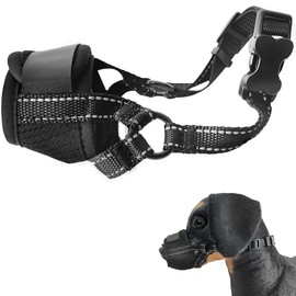 BARDIMIES Dog Muzzle, Nylon Breathable Muzzler in Black-Size Adjustable for Small Medium Large Dogs - Comfortable & Secure Fit Snout Cover for Long Nose Dog