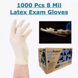 Bmcprotect 1000 Pcs Latex Exam Gloves 8 Mil Heavy Duty Medical Industrial M, L, XL - M, 1000 Pcs
