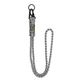 YELARXI Paracord Lanyard, 550 Keychain Lanyard Heavy Duty Necklace Keychains Braided Wrist Strap for Men Women Outdoor Activity Survival Keys Whistle Rope ID Badges (Gray)