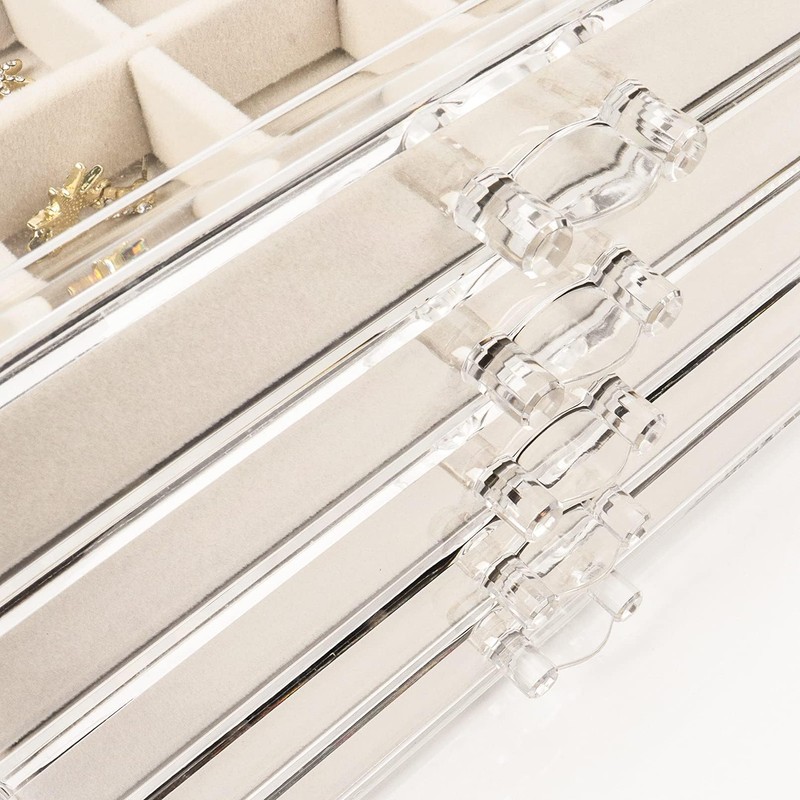 5 Drawers Clear Jewelry Box for Women and Girls, Acrylic