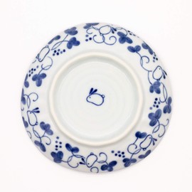 Ichikyu Mino Ware Small Plate, Diameter Approx. 4.7 inches (12 cm), Set of 5, Dyed Rabbit, Made in Japan