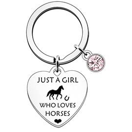 SDOFY Horse Gifts for Girls Horse Keyring Keychain Just a Girl Who Loves Horses Gifts for Horse Riders and Lovers