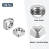 sourcing map M4-0.7x3 Square Nuts, 304 Stainless Steel Coarse Thread