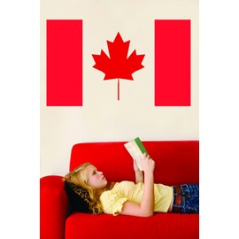 Wall Decal National Flag of Canada Canadian Maple Leaf Logo Size 20 Inches X 40 Inches