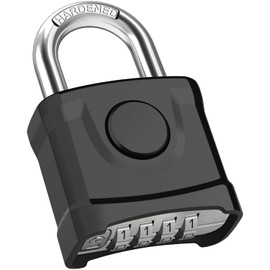 Diyife Candado de Combinación de 4 Dígitos, Candado Resistente para Exteriores [Desbloqueo con un Clic], Cerradura de Impermeable Reajustable Para Garajes, Puertas, Patio, Vallas, Jardines, Negro
