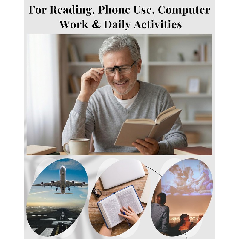 Copkim 6 Pairs Clip on Reading Glasses Flip up Magnifying