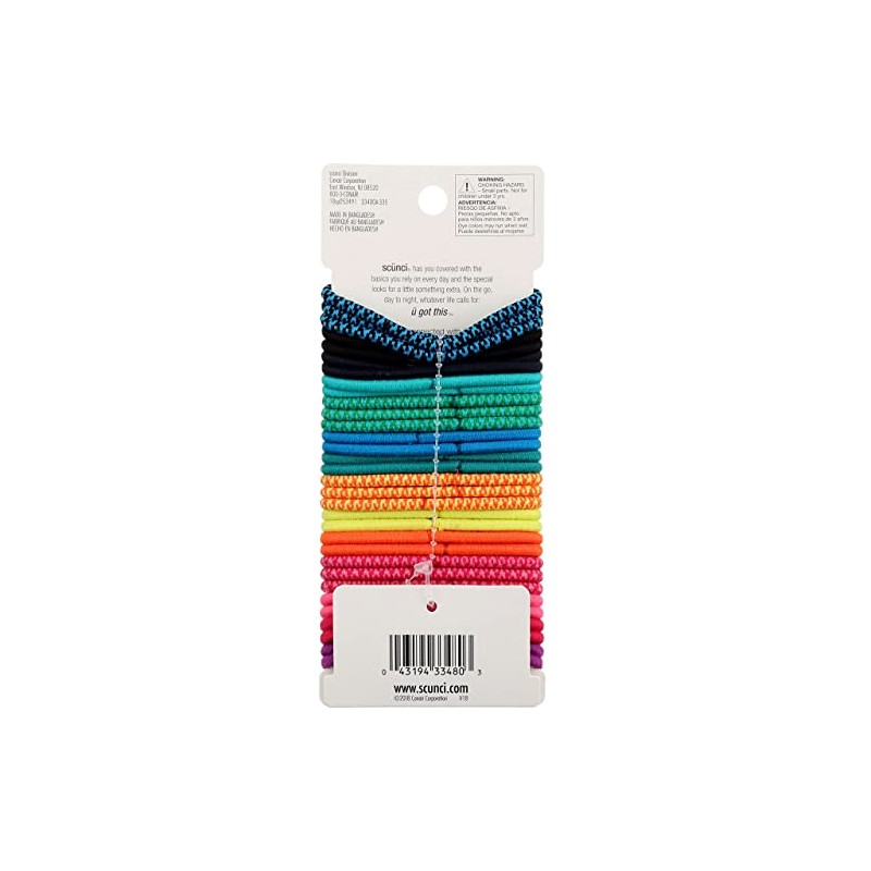 scunci, 32 pcs of Elastics, multi-color, 33480