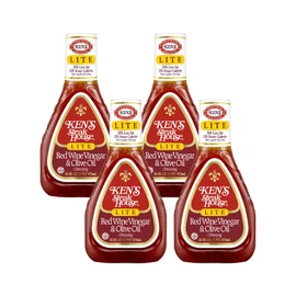 Ken's Steak House Lite Red Wine & Olive Oil Dressing,16 Fl Oz. (Pack of 4)