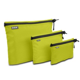 GOX 3 Pack Travel Toiletry Bag for Men Carry On Packing Organizer Zipper Pouch Portable Cosmetic Pouch Accessory Document Electronics (Green)