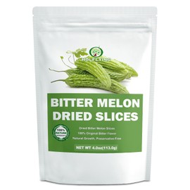Natural Dried Bitter Melon Slices - 4.0 oz, Cut & Sifted, All-Natural Bitter Melon for Tea, Cooking, and Herbs, No Additives, No GMO