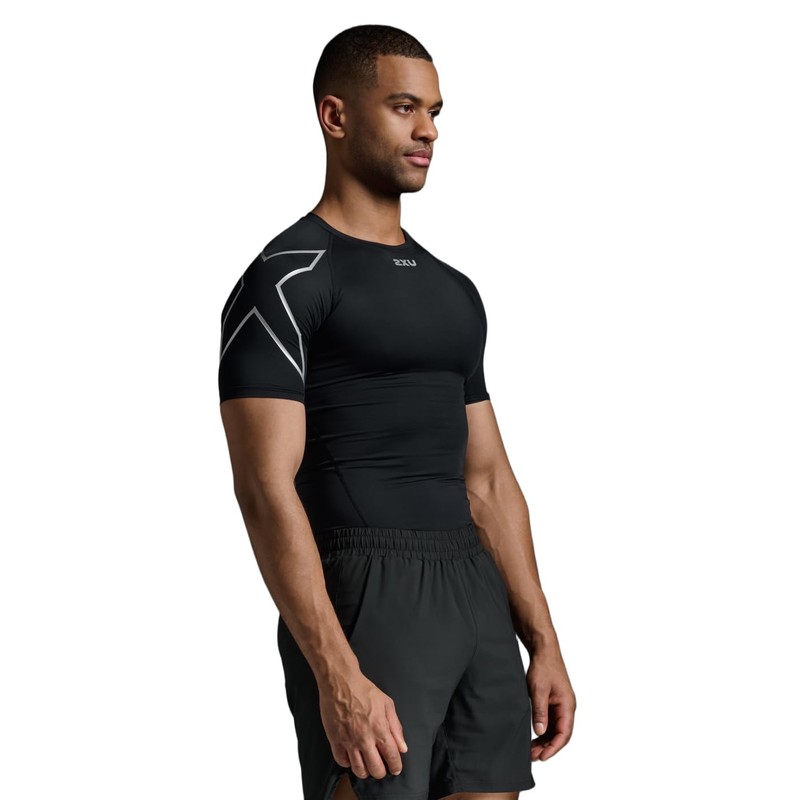 2XU Mens Core Compression Short Sleeve X-Large Black/Silver