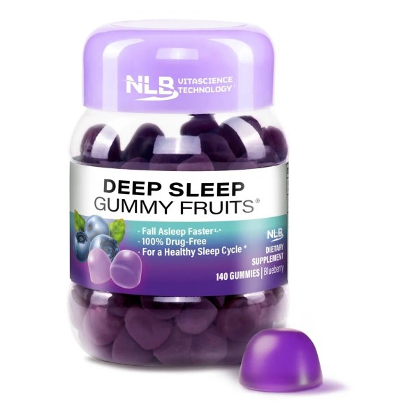 Deep Sleep Gummy Fruits – 140 Gomitas Blueberry • Sueño