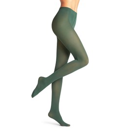 FALKE Women's Pure Matt 50 DEN W TI Semi-Opaque Plain 1 Pair Tights, Green (Hunter Green 7441) new - eco-friendly, S-M