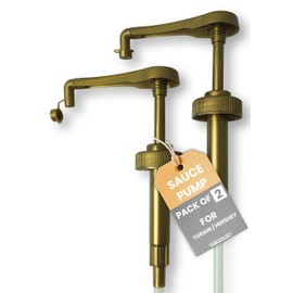 eBun 2-Pack Sauce Pump Dispenser Compatible with 64 oz Torani, Ghirardelli, Davinci, Fontana, Hershey's Containers, Chocolate & Caramel Sauce, Half Gallon & 1 Gallon Pump Dispenser for Popcorn Butter