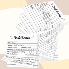 WATINC Book Review Sticker Notes - 6 Pack Writing Memo Pads for Book Lovers Readers, Reading Journals Review Self Stick Notes Pads Back to School Gifts for Bookworm Readers Students