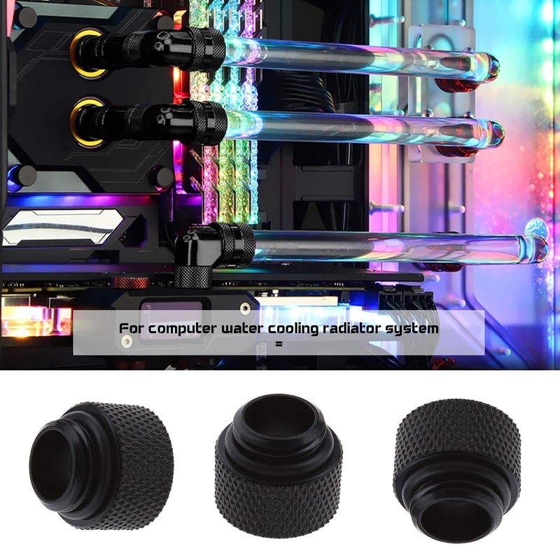 YINETTECH 4pcs G1/4 10mm Brass Water Cooling Extension Adapter with