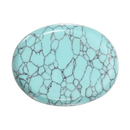 PATIKIL Thumb Worry Stone for Anxiety, Natural Oval Crystal Stone, Polished Gemstone Hand Carved Pocket Rock Anxiety Crystals for Women Stress Gifts Meditation, Cyan Green