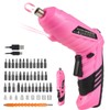 Durofort Pink Cordless Electric Screwdriver Set, 3.7V Rechargeable Small Electric
