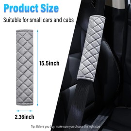 Kewucn Extra Long Seatbelt Cover, Super Soft Car Seat Belt Strap Cushion, Comfortable Shoulder Pad Neck Cushion Protector, Universal Auto Interior Accessories for Car, Truck, SUV (15.5 Inch, Gray)