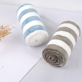 VIVOTE Microfibre Hand Towels for Bathroom, Super Soft & Fluffy Hand Towels, Super Water Absorbent & Quick Dry Towels, 100% Microfibre, 40x76cm 2 Pcs blue+grey