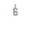 Unbranded 14K White Gold Small Satin Number 6 Charm